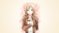 blonde anime girl smile hd wallpaper