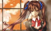 girl school uniform anime hd wallpaper