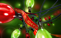 Happy Holidays Colourful Bulbs